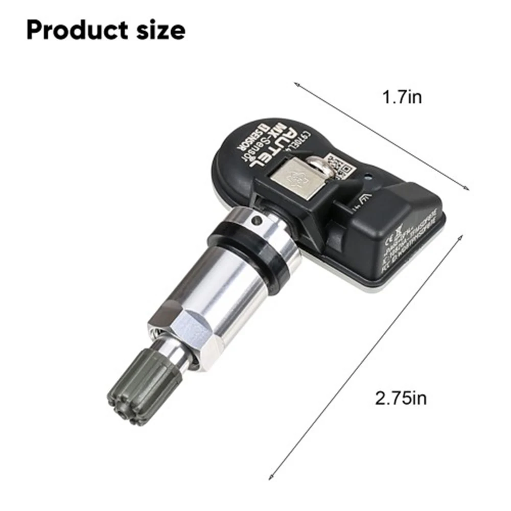 2‑in‑1 TPMS Tire Pressure Sensor, Programmable TPMS Sensor 315MHz 433MHz TPMS Sensor, OE‑Level Replacement Tire Pressure Monitor