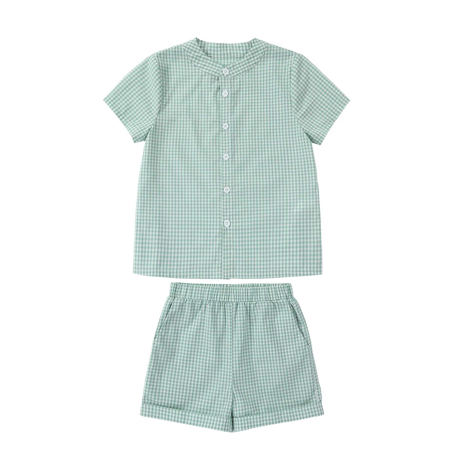 Sage Collection – Boys Gingham Set