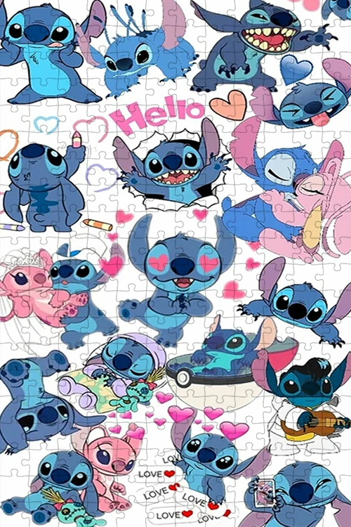 Disney Stitch Puzzle Game para crianças, desenhos animados bonitos, queima de cérebro, presente de feriado, decoração, meninos e meninas, feriado