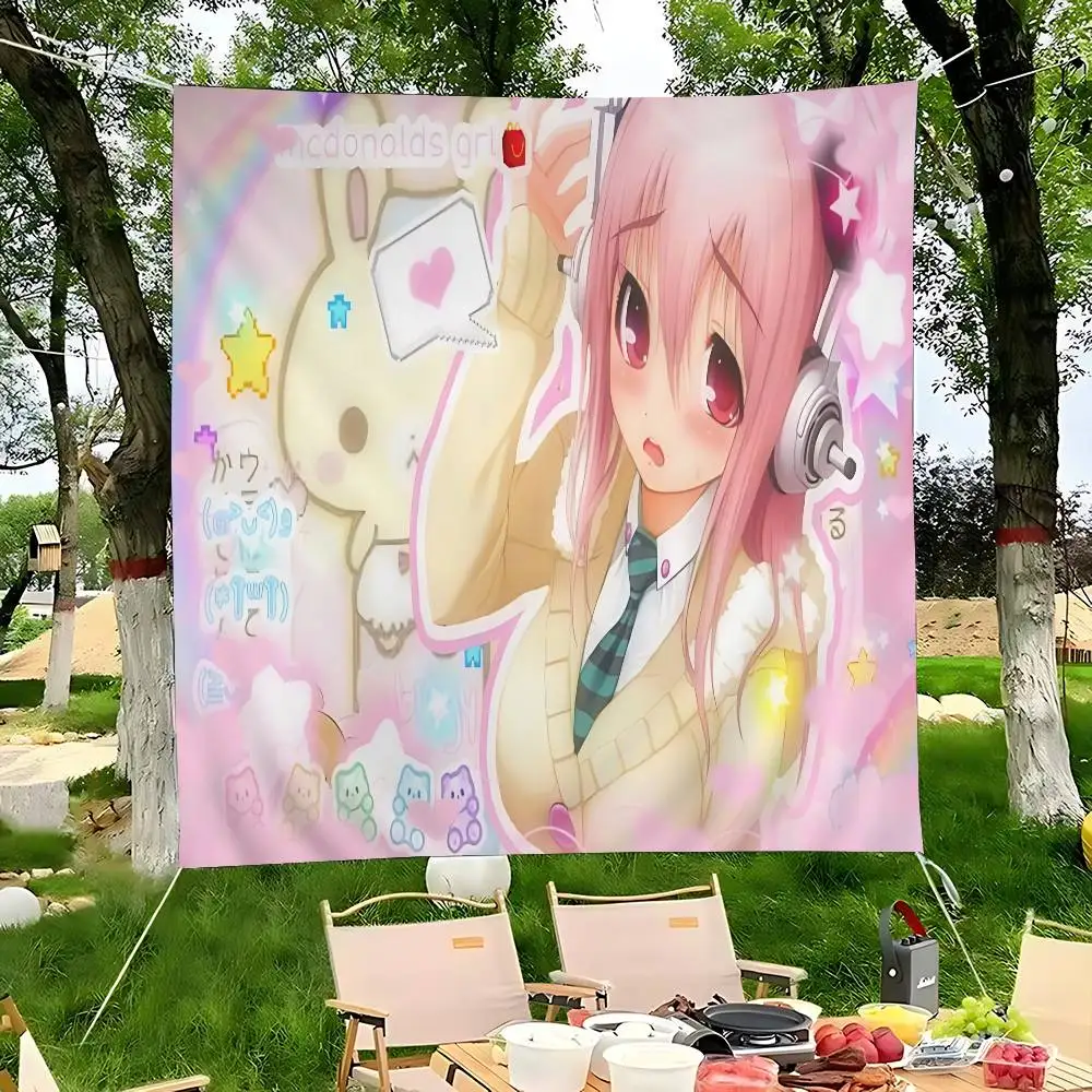 1 Stück Idol SUPER SONICO Anime-Chart-Flagge für Wohnzimmer, Zuhause, Wohnheim, Dekoration, Kunst, Heimdekoration, Banner