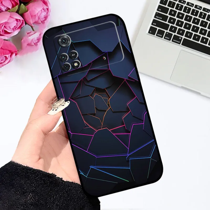 Case For Poco X4 Pro 5G Poco M4 Pro Cute Astronaut Flower Back Cover Soft Silicone Protective Funda For Xiaomi Poco X4 Pro Bag