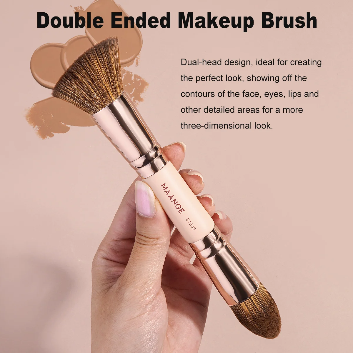 MAANGE 4本セット 両端使える ナチュラル プロ仕様 フェイスメイク ファンデーション アイシャドウブラシ 化粧品 ブレンディング ビューティー カブキブラシ