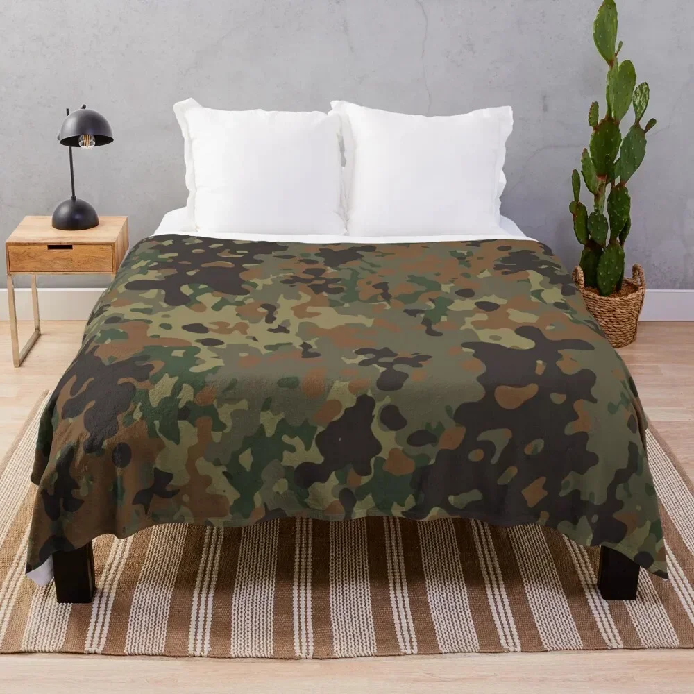 Flecktarn Pattern camouflage Throw Blanket Single sofa bed Blankets