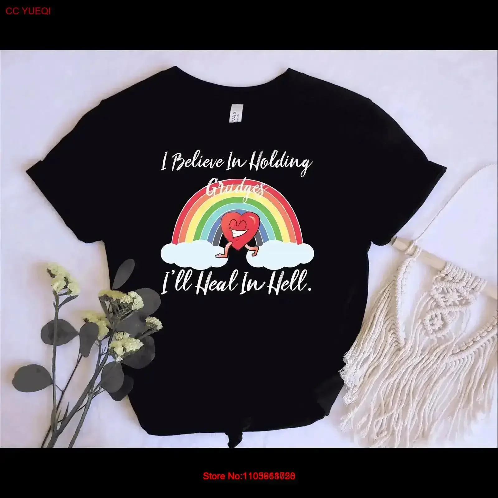 I Believe In Holding Grudges I'll Heal Hell T Shirt Funny Quote Women Sarcasm Sassy for Friend vintage Washed Soft Stylish