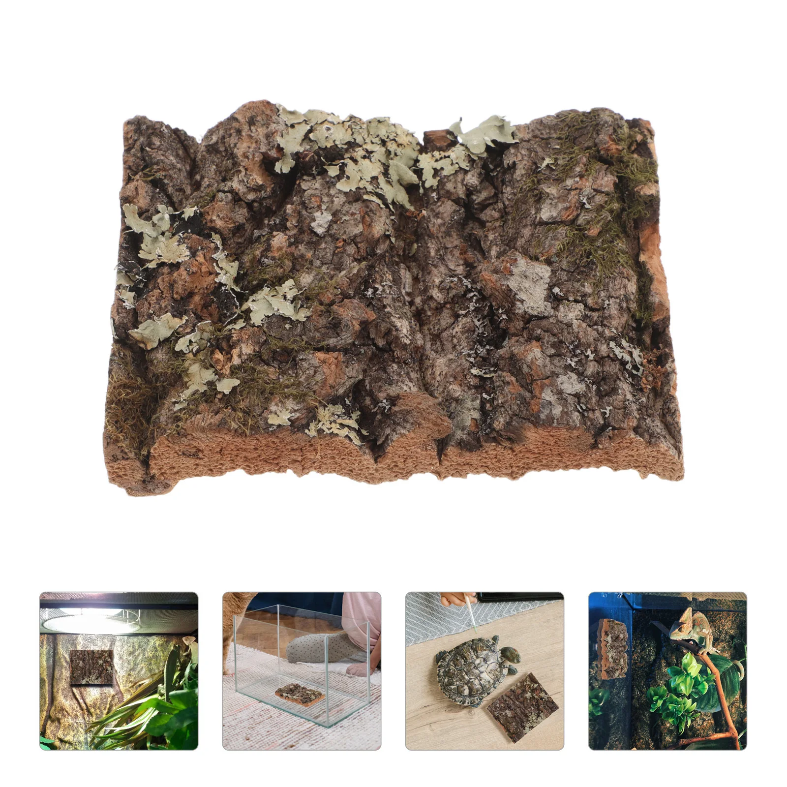 

Premium Tree Bark Decor for Terrarium Reptile Tank Background Naturalistic Aquarium Decoration Cork Material for Bearded Dragon
