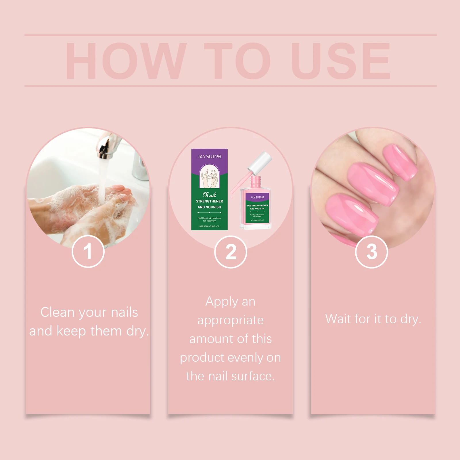 roze nagelvloeistof decoratie nagelkleur zacht voedt nagel natuurlijke glans dagelijkse verzorging lange slotkleur sneldrogende nagelvloeistof