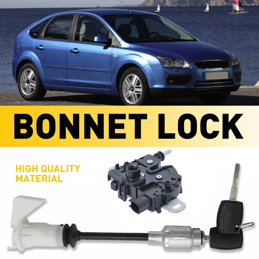 Bonnet Release Lock Latch Repair Set 4M5AA16B970BA 1343577 Long Type Rod Bonnet Release Lock Latch Repair Key for Ford Focus