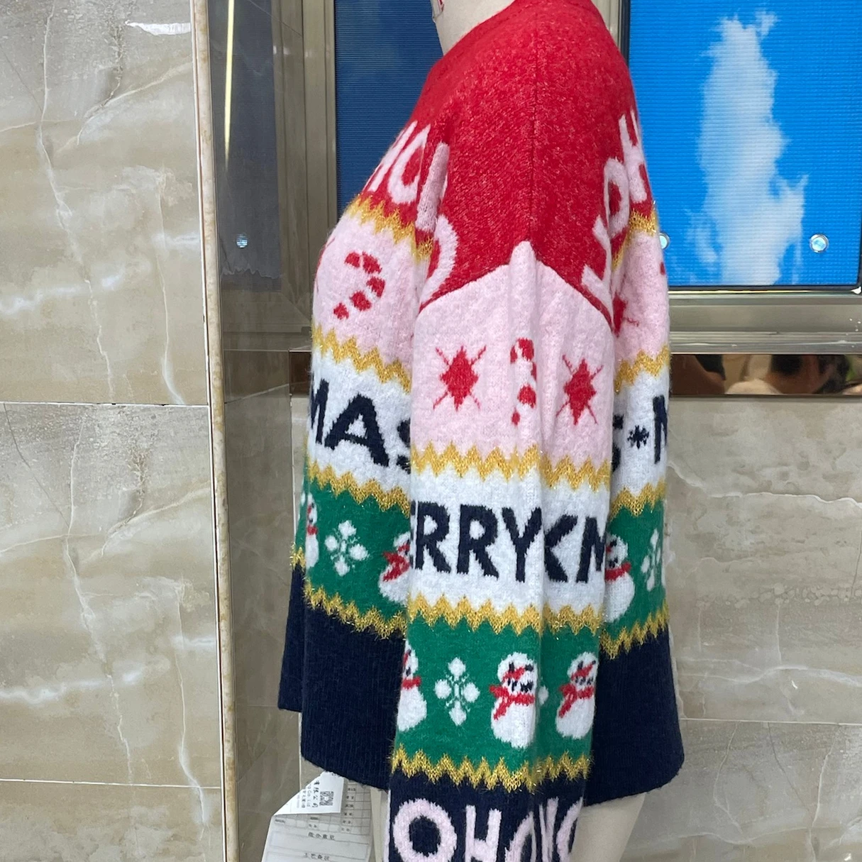 

Christmas with our Women's Multi-Color Christmas Sweater Fall Winter Print Patchwork Loose Pullovers