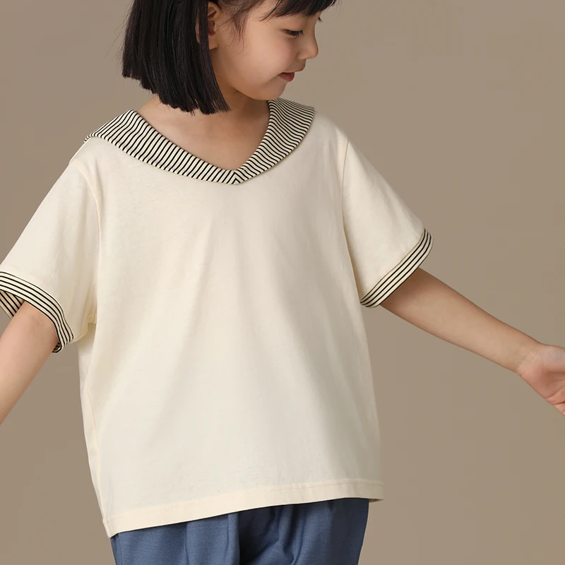 Children Clothing T-shirt Girls Clothes Boys Tops Solid Short Fashion Casual Tees Summer Turn-down Collar Kids POLYESTER Shirt