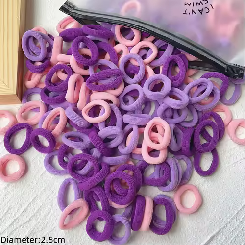 50pcs Black Elastic Hair Band Leagues Ties Colets Scrunchies Springs Gum Accessory For Girl Women No Damage Pigtails Holder Set - Image 24