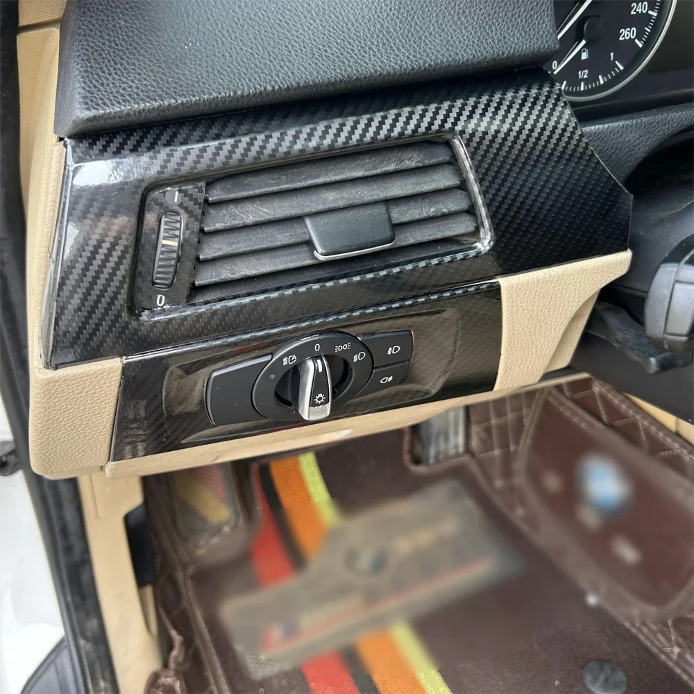 For BMW 3 Series E90 4Doors 05-12 Interior Central Control Panel Door Handle Carbon Fiber Stickers Decals Car styling Accessorie
