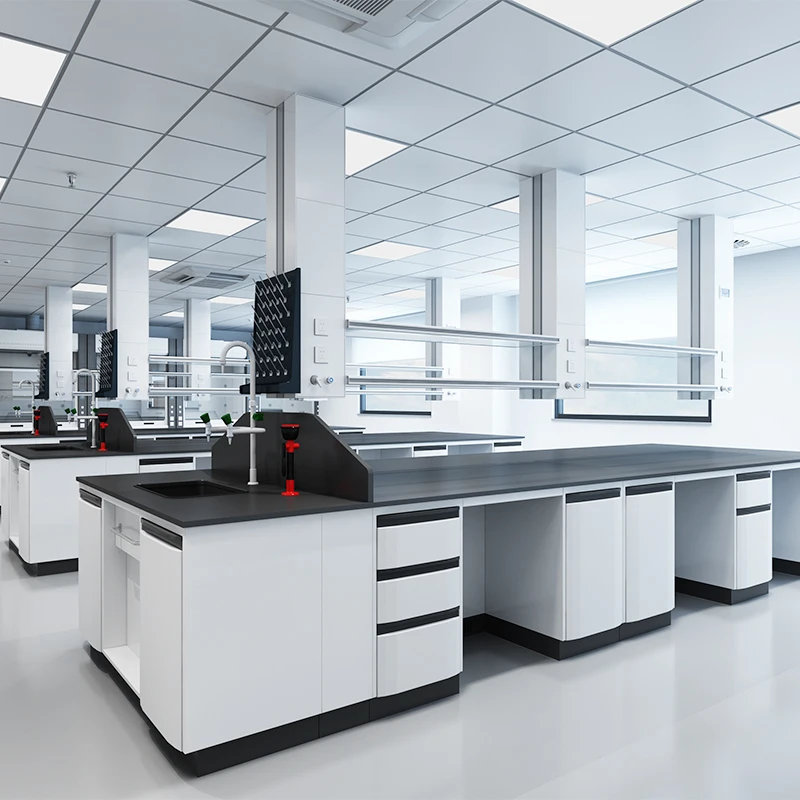 Heavy-Duty Steel Lab Table Industrial Adjustable Height Drawers For Hospital Laboratory Workshop Furniture Made Iron Metal