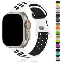 Sport Strap for Apple Watch Ultra 49mm Series 9 8 7 41mm 45mm Breathable wrist Bracelet iWatch 6 SE 5 4 3 2 Band 44mm 40mm 42MM