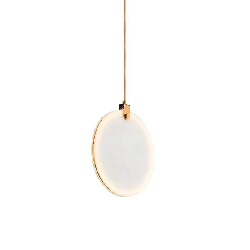 

Nordic all copper led chandelier simple restaurant bedroom bedside lamp hotel designer real marble single head small lamp