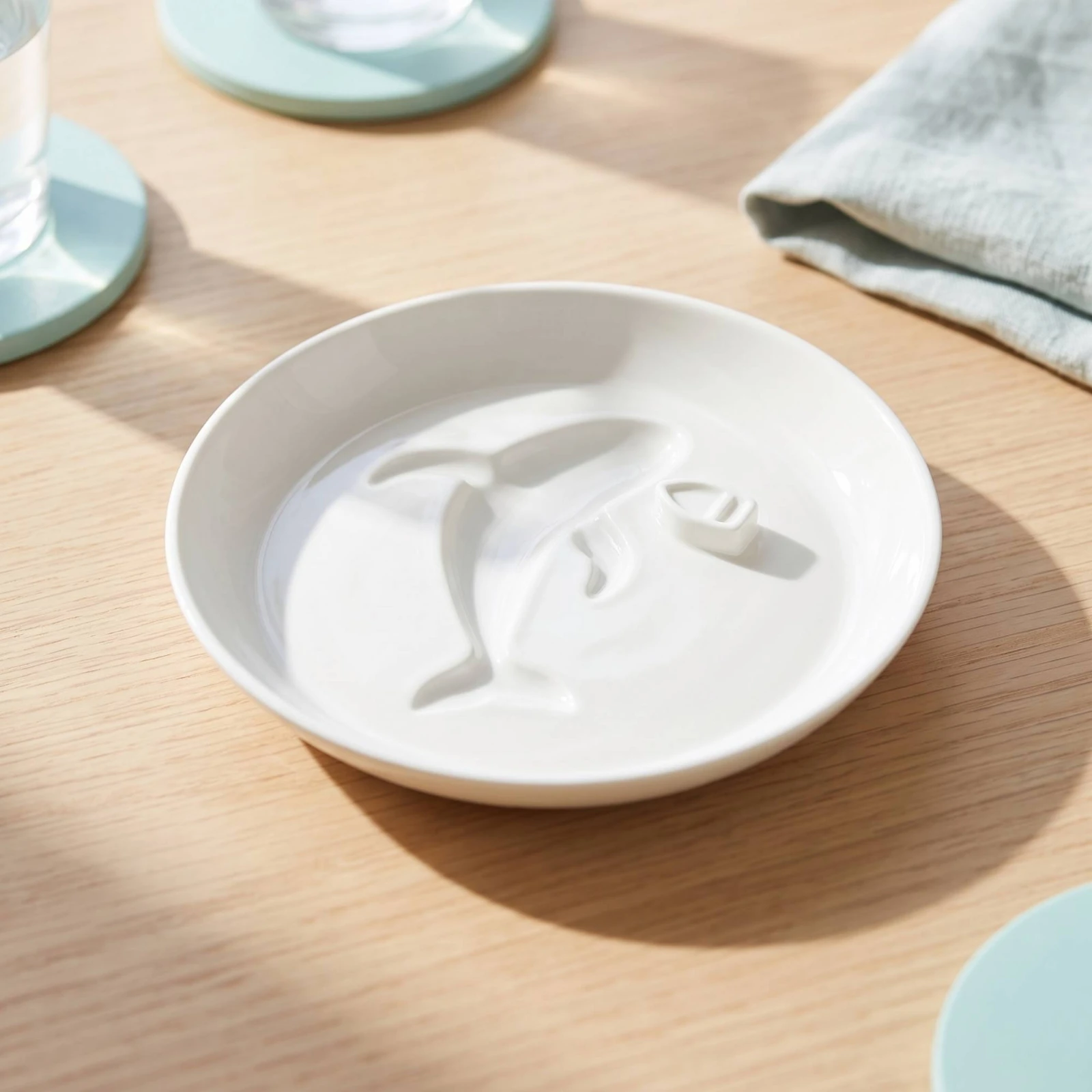 Soy Sauce Dish with Embossed Whale Decorative Whale Dipping Dish Dishwasher Safe Minimalist for Sushi Lovers, Dinner Parties view 2