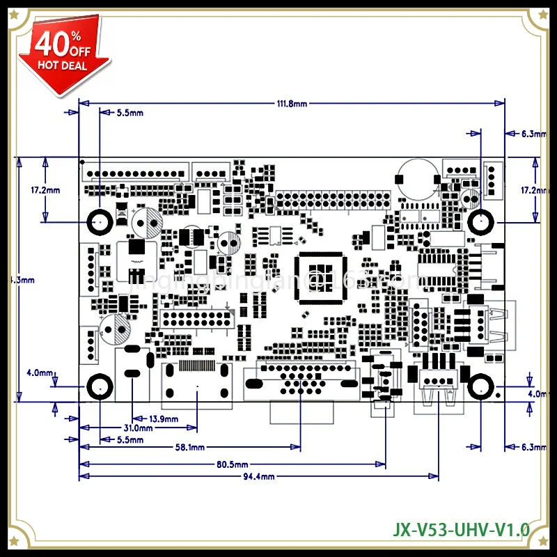 V53 high definition LCD driver board HDMI + 2USB + AV USB touch/upgrade and 232 serial port function