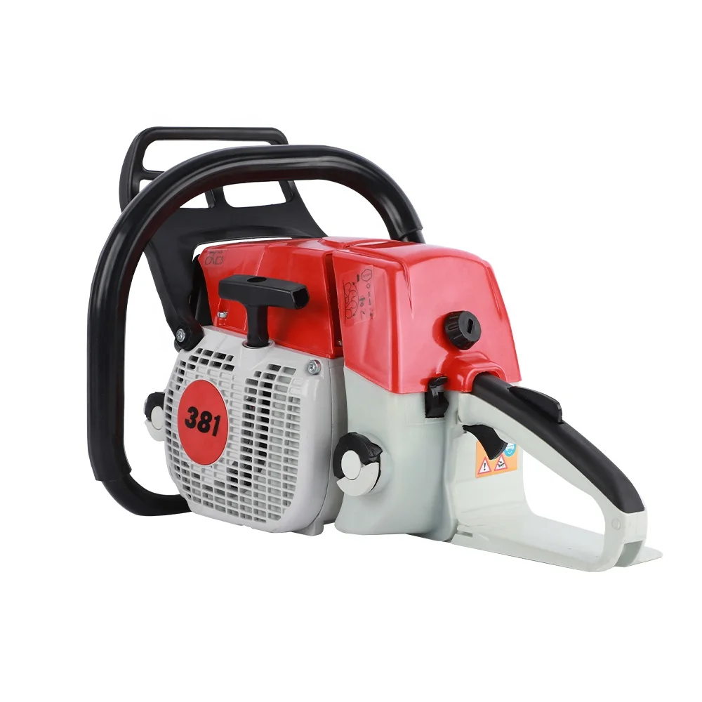 Para 381 motosserra 72cc serra elétrica poderosa máquina de corte de árvores gasolina motosserra com barra guia de 24 polegadas
