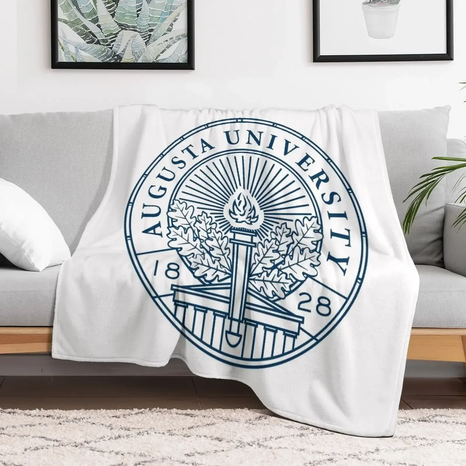 

Augusta University seal Throw Blanket Hairy Camping Designers Blankets