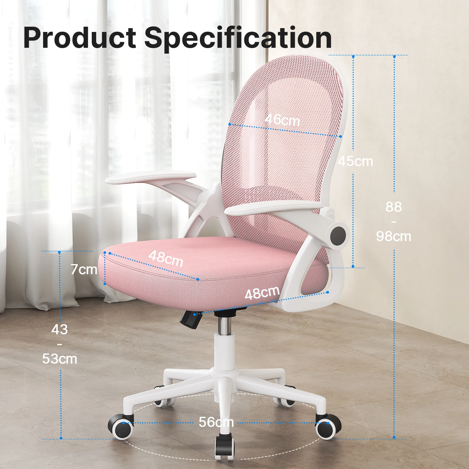 Naspaluro Home Office Chair Ergonomic Desk Chair Swivel Computer Chair Mid-Back Mesh Chair with Lumbar Support Gaming Chairs