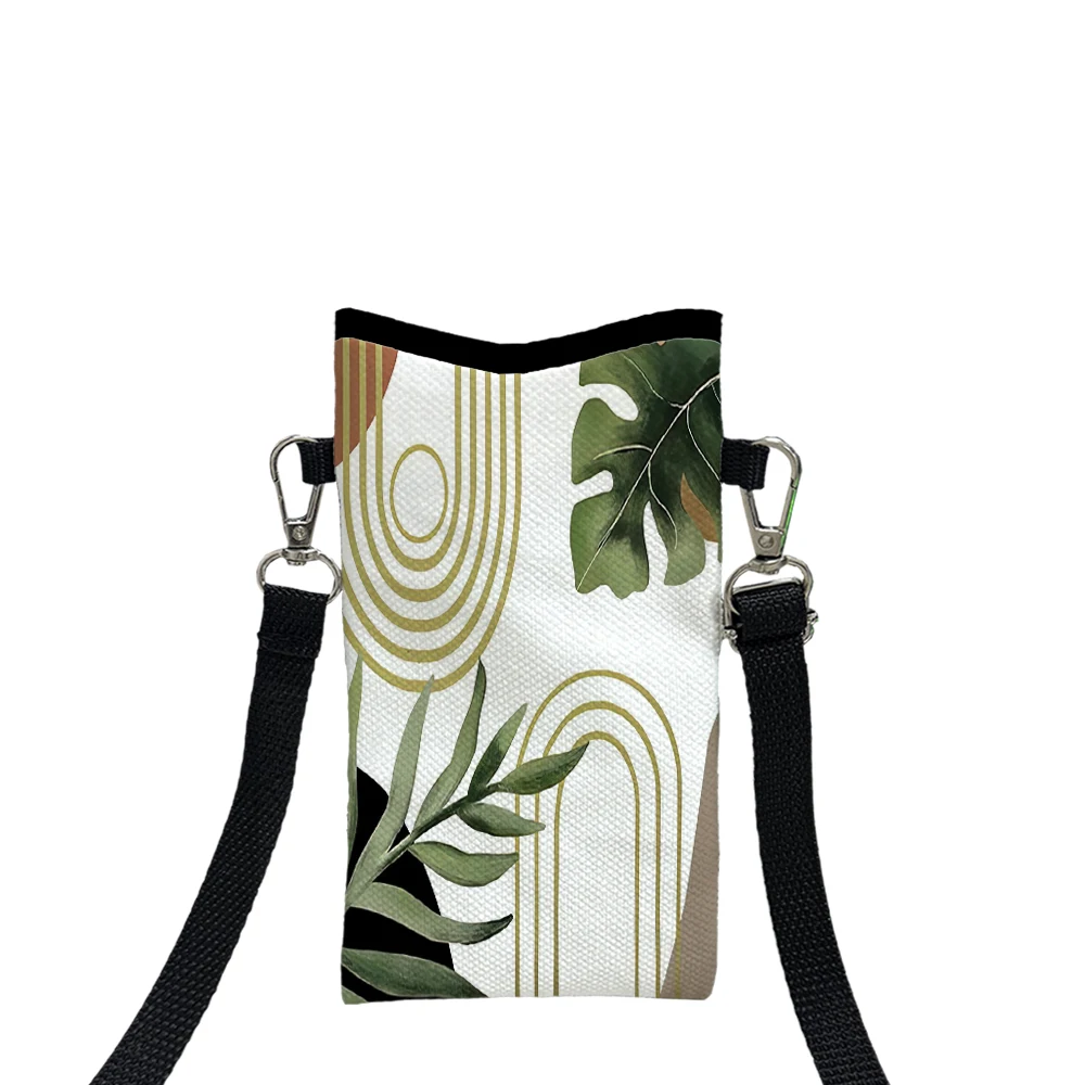 Minimalist Line Pattern Fashion Mobile Phone Bag Multifunctional Crossbody Phone Bag Adjustable Strap Shoulder Bag7.25