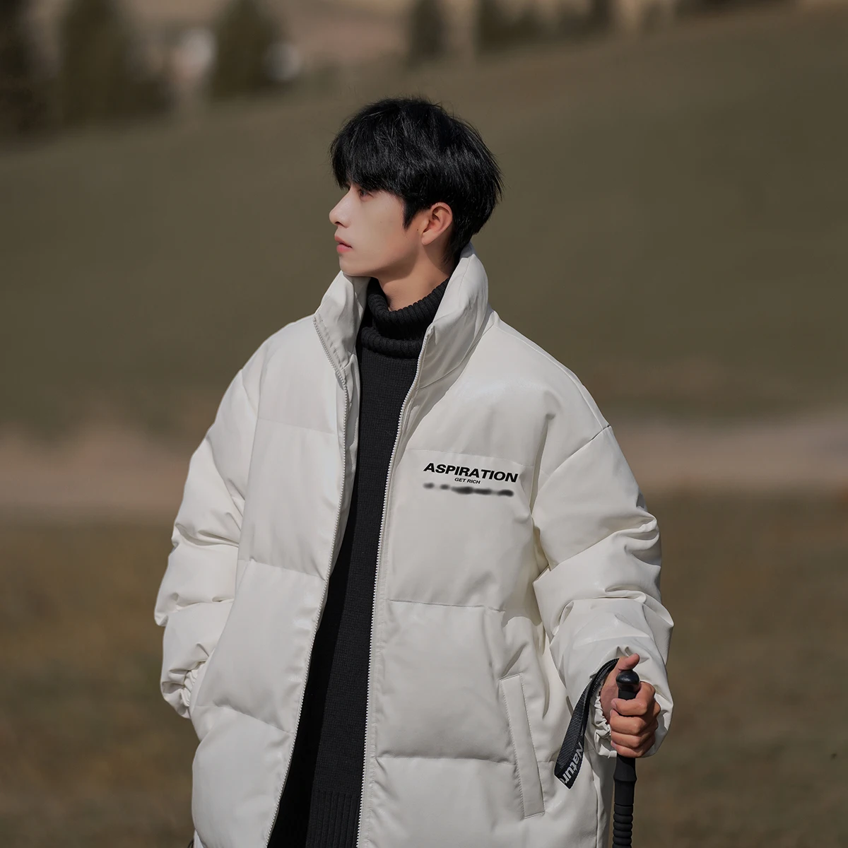 

Мужская зимняя куртка из хлопка в американском ретро-стиле с теплым воротником, новинка 2024 года, утепленное пальто-пуховик для мужчин