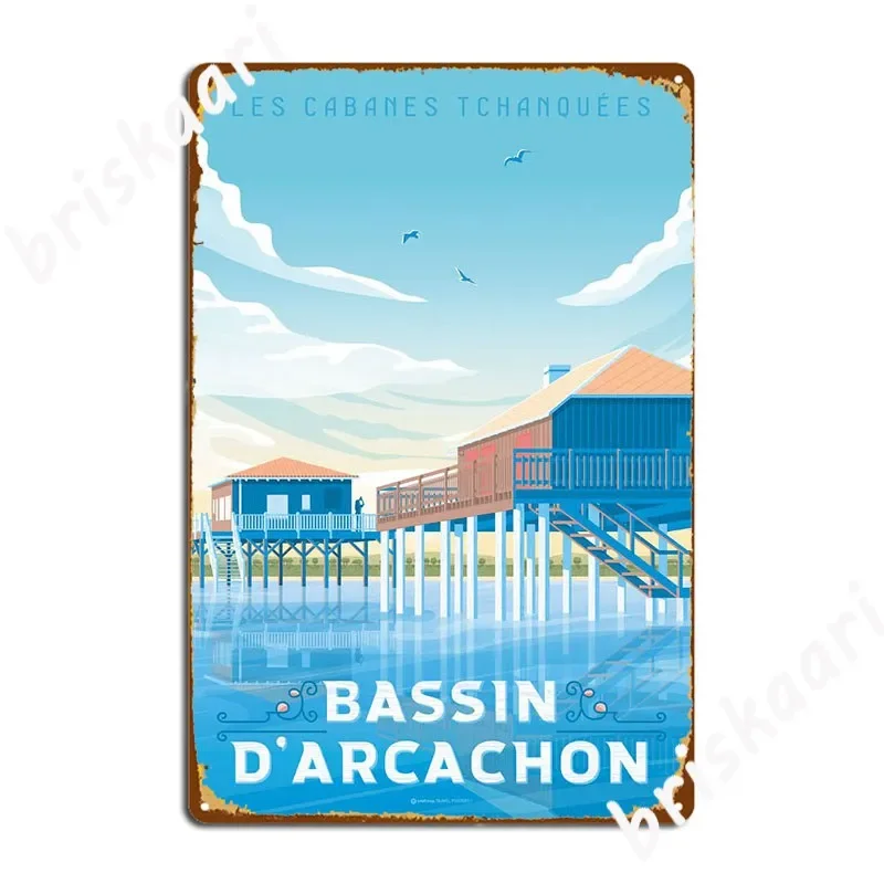 Arcachon Travel Art Poster Metal Sign Wall Decor Classic Cave Pub Wall Pub Tin Sign Posters