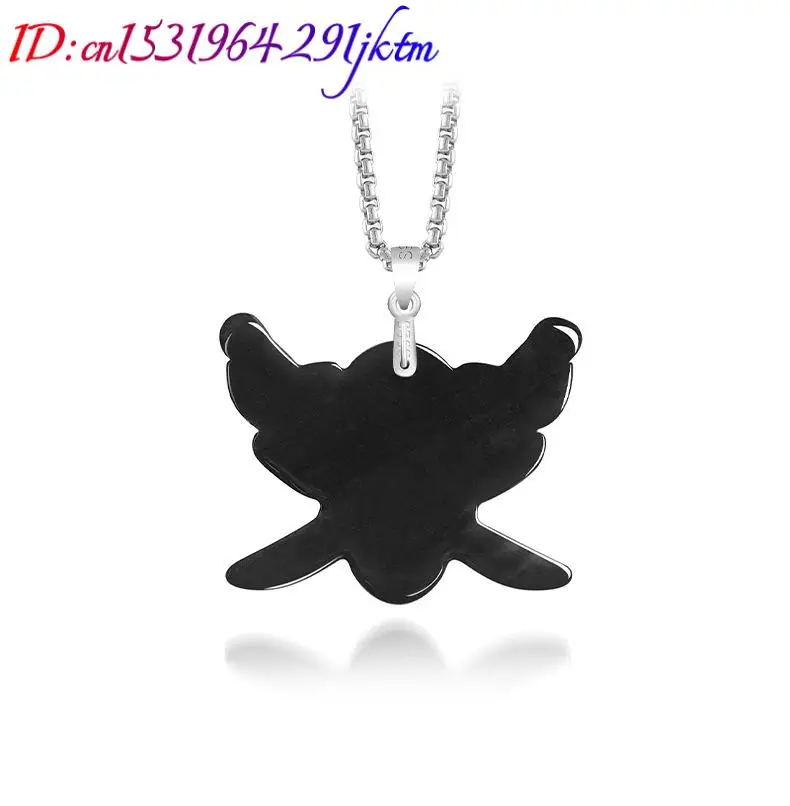 Burmese Jadeite Skull Pendant Necklace Vintage Real Jade 925 Silver Luxury Amulet Charm Gemstone Gifts for Women - view 5