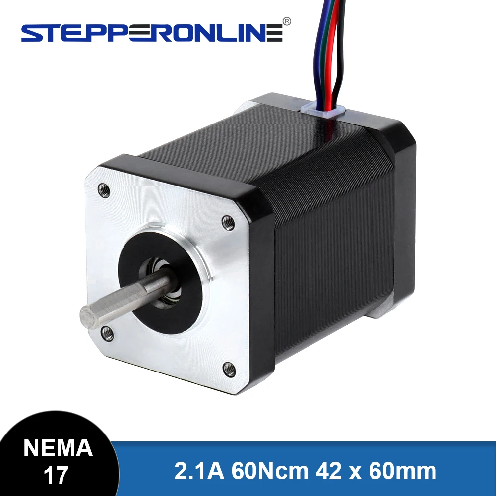 STEPPERONLINE Nema 17 Stepper Motor 42mm 1.8deg 60Ncm 2.1A  Stepper Motor 4-lead Cable