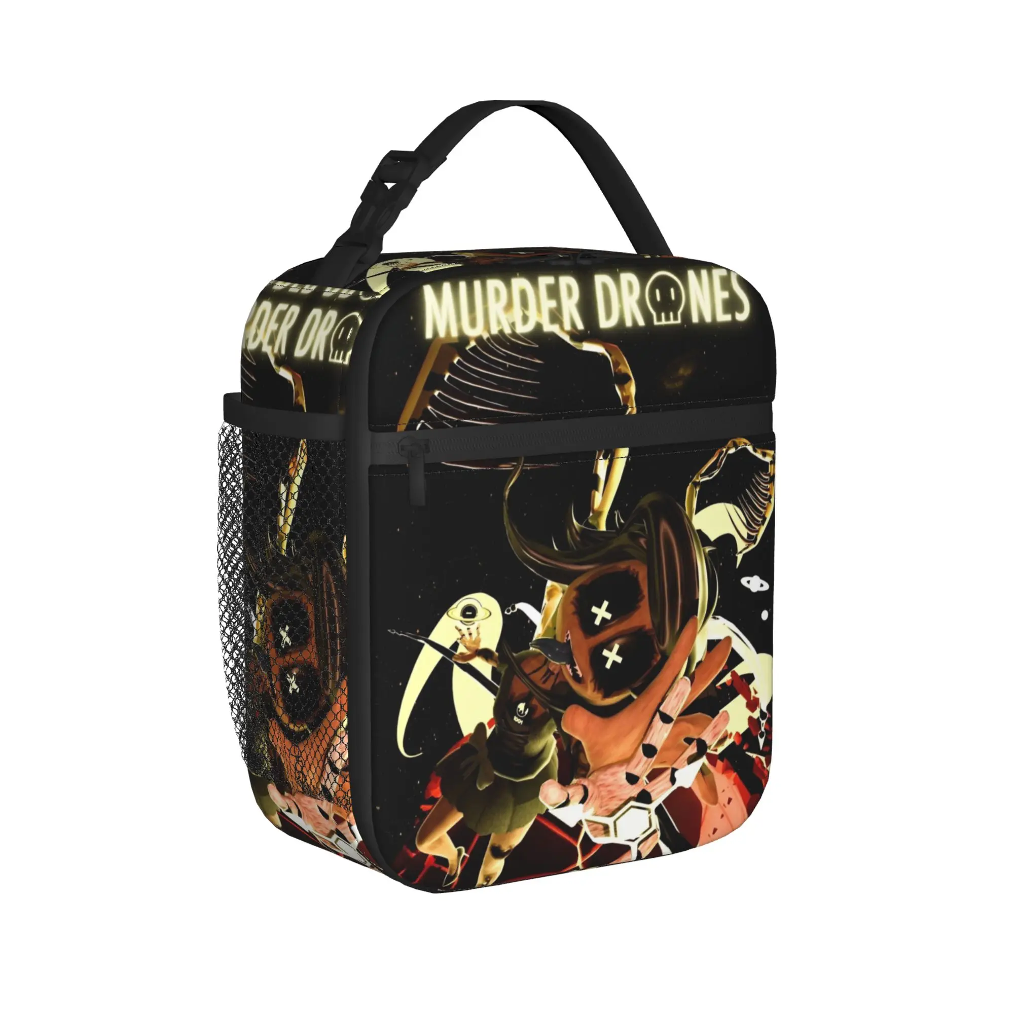 Murder Drones  Insulated Lunch Bags Leakproof Black Comedy Science Fiction Lunch Container Thermal Bag Tote Lunch Box Work