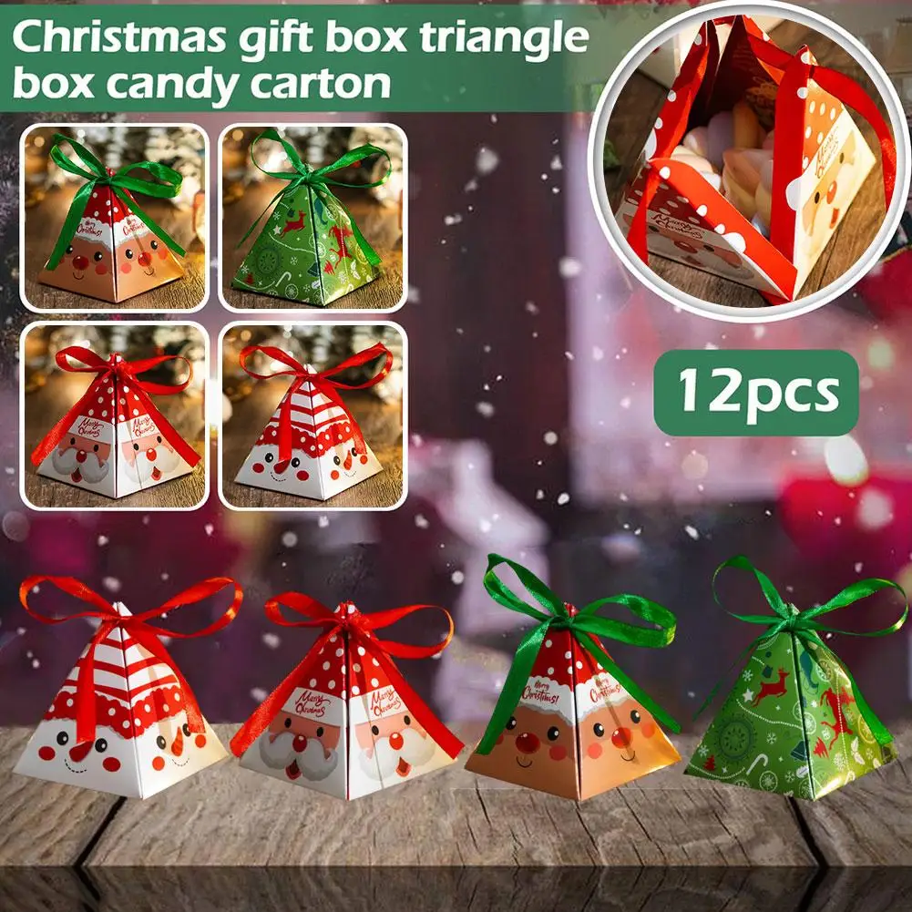 Christmas triangle party gift box Festive Holiday Decorations for Wrapping Presents and Party Favors Perfect for parties Z7H3