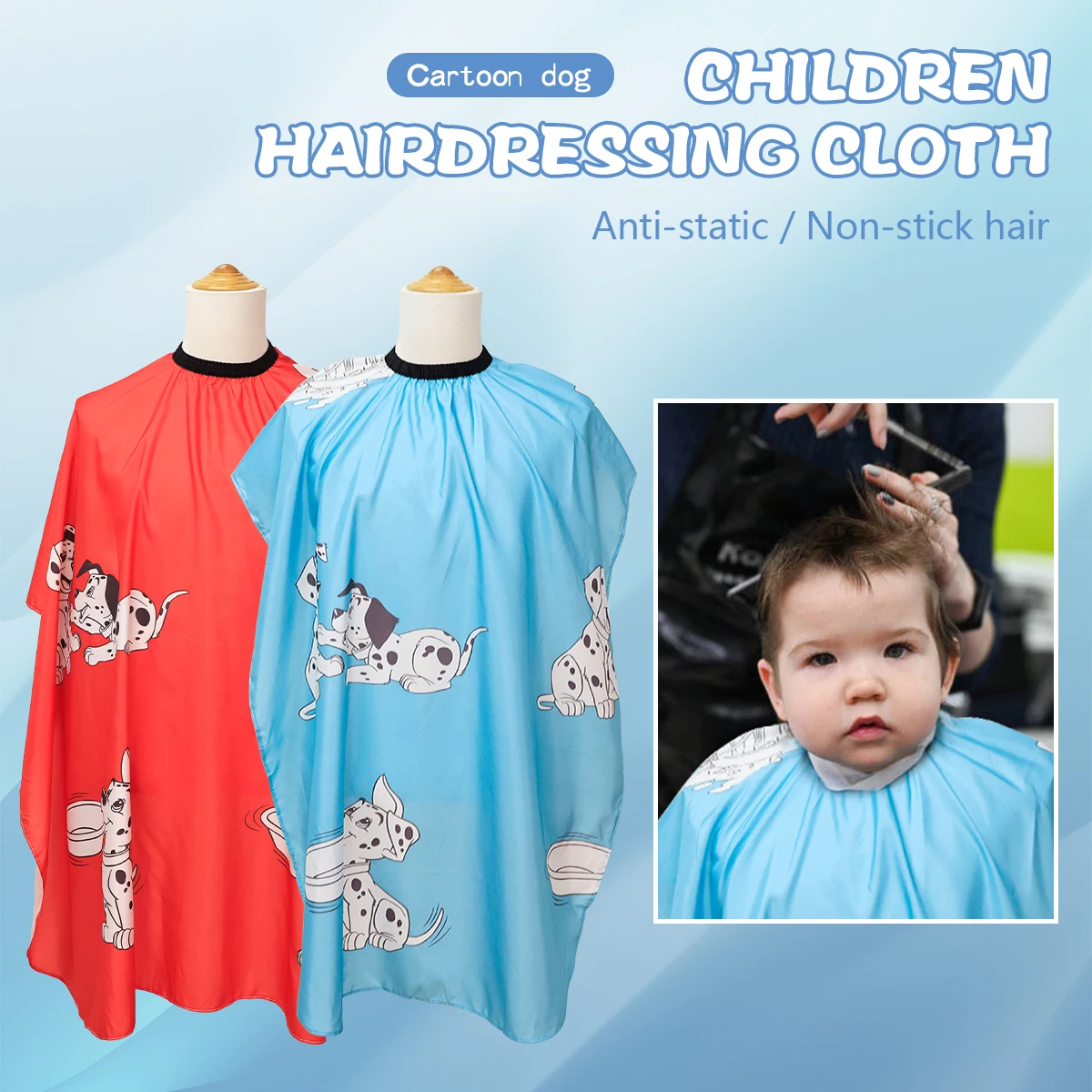 

Salon Childs Hairdressing Cape Cartoon Patterned Barber Cloth Anti- static Haircutting Apron Barbershop Kid Styling Cloth Tools