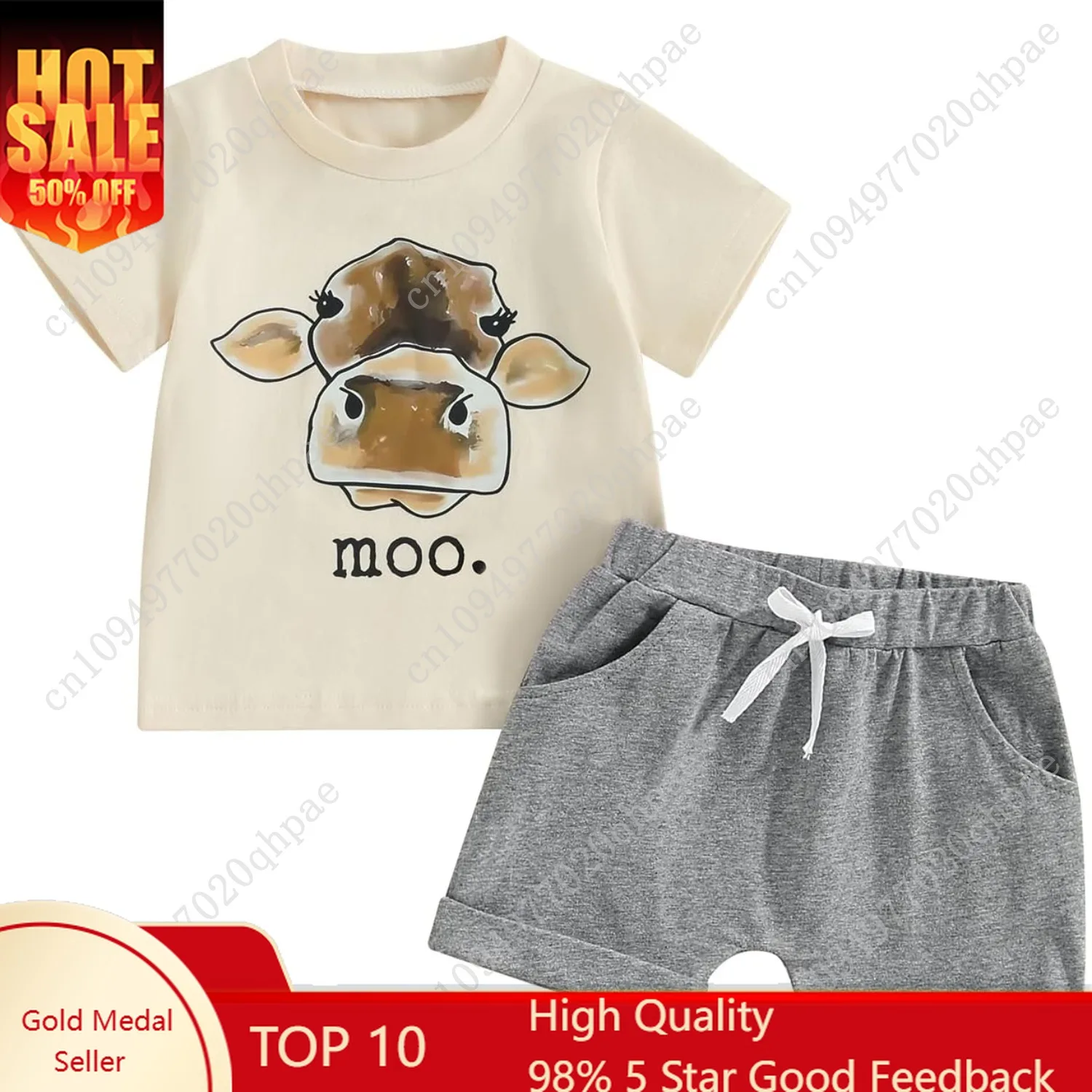 

WZTYYDS Toddler Boys Summer Outfits Animal Print Short Sleeve T-Shirt and Elastic Shorts for 2 Piece Vacation Clothes Set