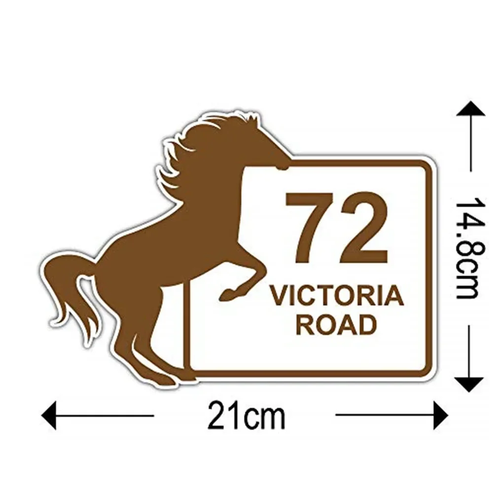 4X شخصية Wheelie بن عدد ملصقات رقم المنزل اسم الشارع مستطيل نمط ألوان متعددة مخصصة #5