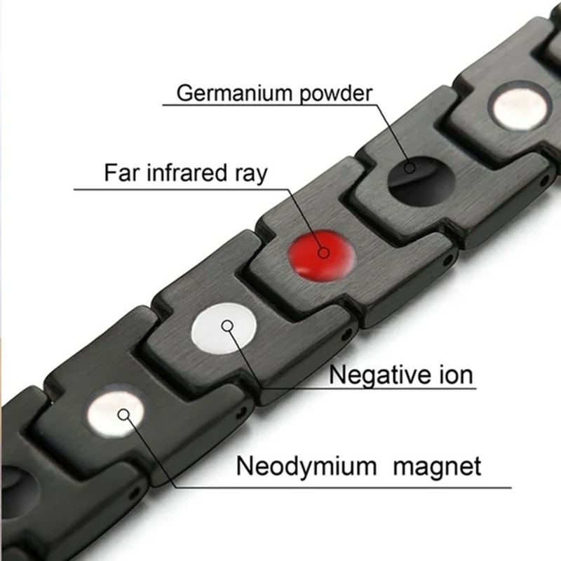 Punk stal nierdzewna bransoletki męskie energia magnetyczny turmalinowy bransoletka opieka zdrowotna biżuteria łańcuszek dla kobiet bransoletki