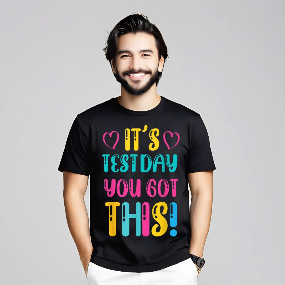 Cotton Normal Tops & Tees Discount Short Sleeve Female Tshirts Its Test Day You Got Crazy Father Day Tee Shirts O-Neck