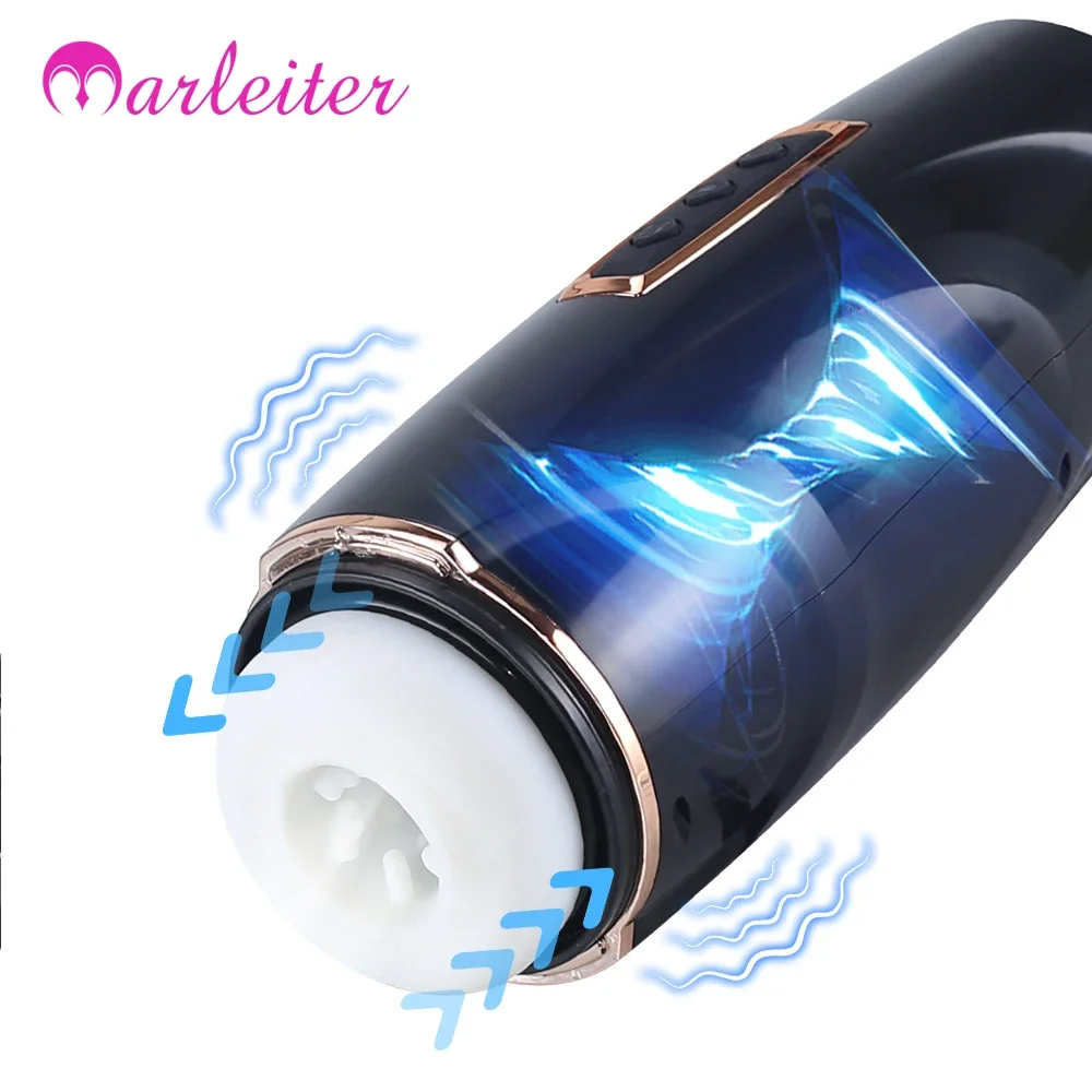 Automatic Telescopic Male Masturbator Vibration Blowjob Sucking Masturbation Cup for Men Oral Vagina Machine Sex Toys for Adult