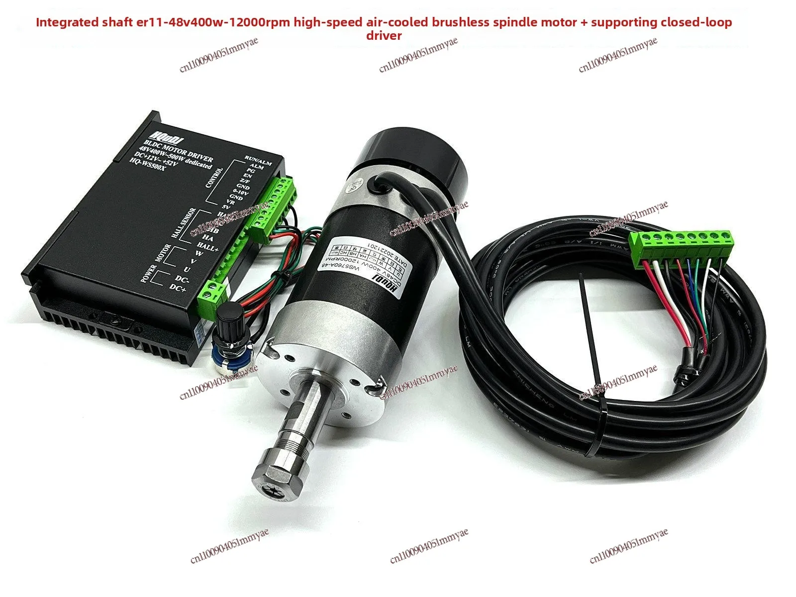 Tachometer, Integrated Shaft ER11 48V400W High-speed Air-cooled Brushless Spindle Motor WS5760A-48 Grinding