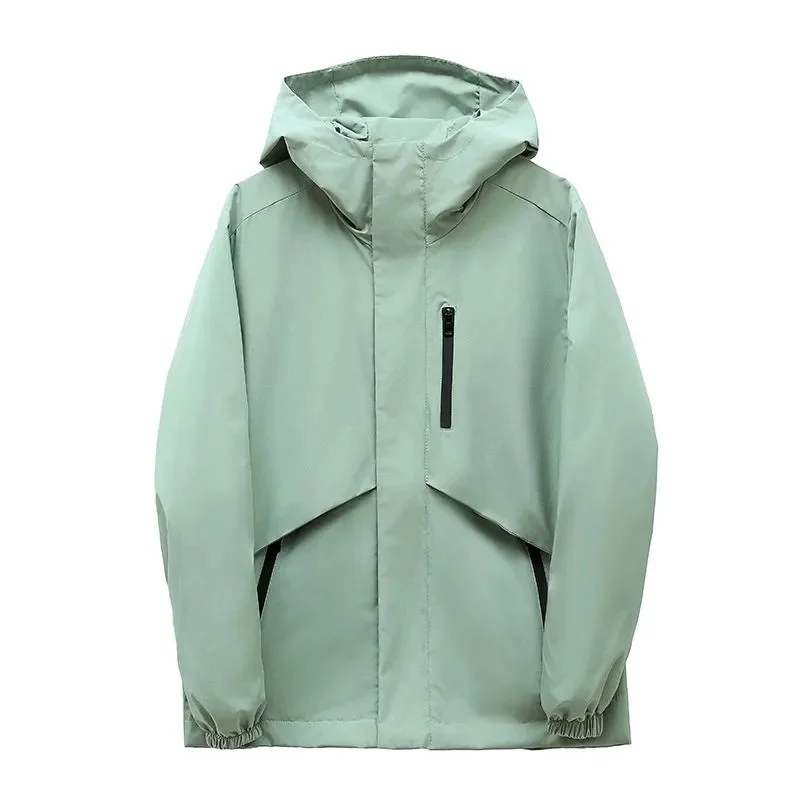 

Весенне-осенняя повседневная куртка, новинка 2023 года, свободная женская одежда с капюшоном, пальто, однотонные модные карманные женские куртки Outeawer