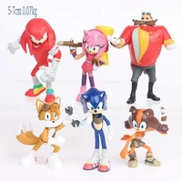 6pcs whole set sale Sonic Tails Werehog Action Figures Blue Shadow Doll Cartoon Figurines Collectible Dolls Kids Hedgehog Toy