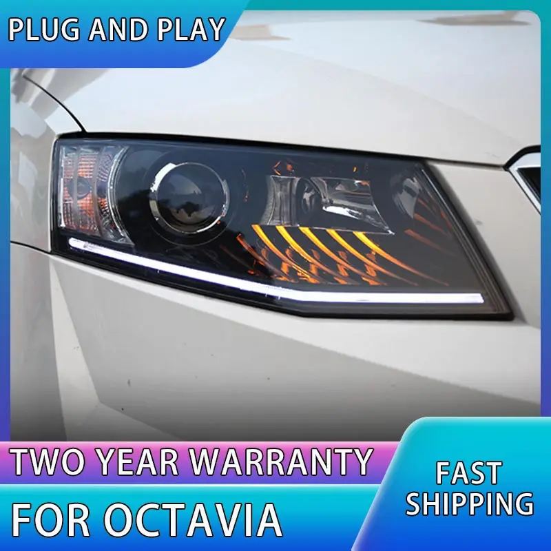 Car Styling Head Lamp for Skoda Octavia Headlights 2015-2018 LED Headlight DRL Hid Bi Xenon Auto Accessories