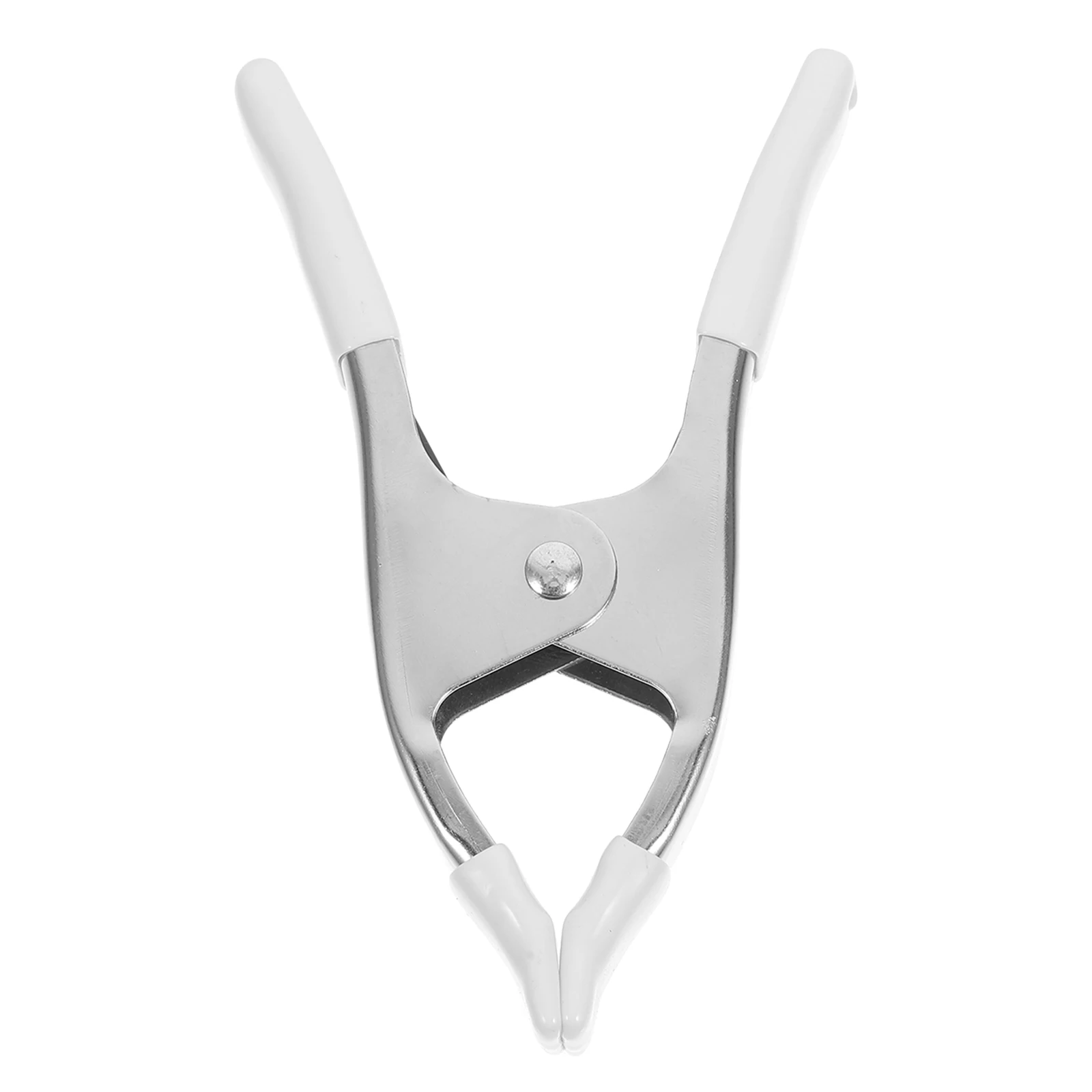 Abrazaderas en forma de A niqueladas, Clips de resorte resistentes de 6 pulgadas para soporte de fondo, Hardware de Metal protegido de PVC artesanal