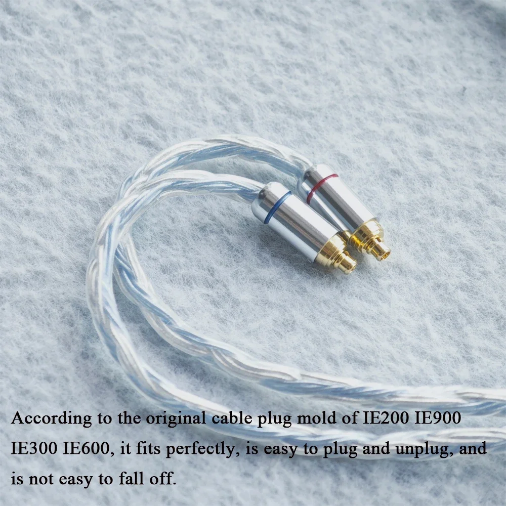 24 Core OCC Silver Plated Cable for Sennheiser IE200 IE600 IE300 IE900 - 4.4mm Balance, 2.5mm, 3.5mm with Mic, MMCX Connector