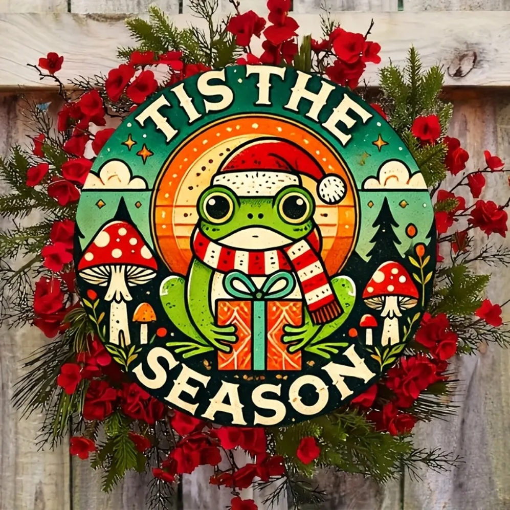 

Круглый декор для дома, крыльца и вечеринки — праздничный праздник для любителей Рождества, любителей домашнего декора — идеальный подарок на Рождество