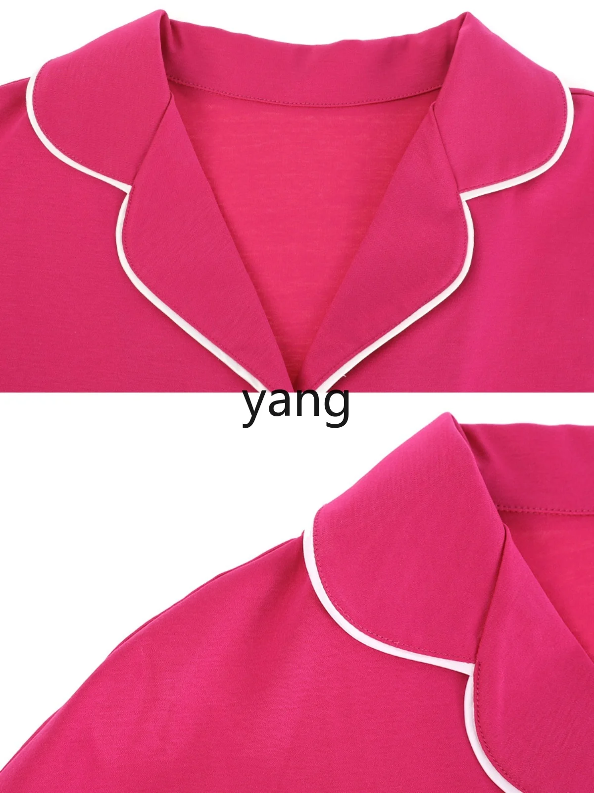 LMM pure cotton couple men's and women's loungewear suit comfortable contrasting color small lapel