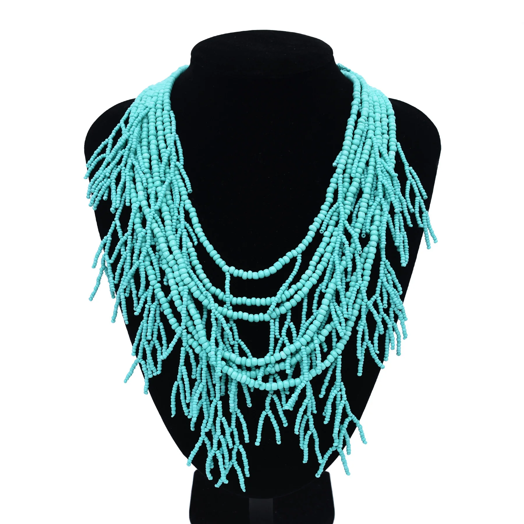 

Bohemian Ethnic Weave Seed Beads Choker Collar Necklace for Women Handmade Multi Layer Tribal Jewelry Indian Egypt Accessory