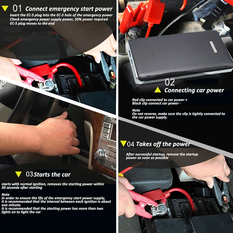 12V 30000Mah Mini Portable Multifunctional Car Jump Starter Power Booster Battery Charger Emergency Start Charger