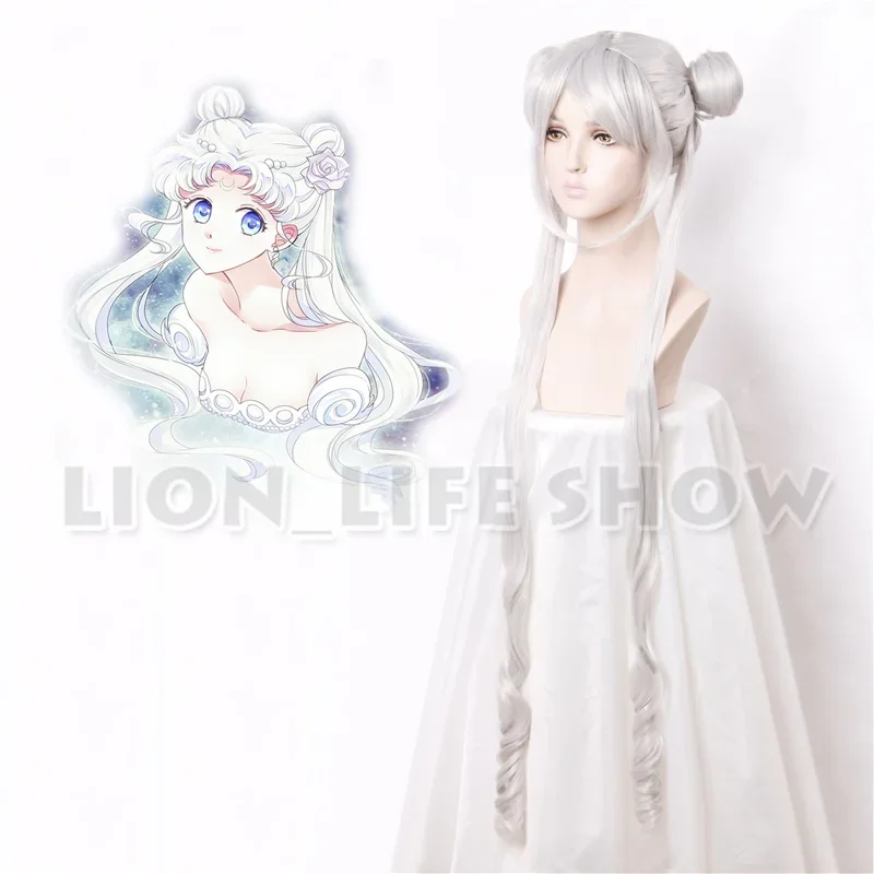 Silver Serenity Princess Wigs Moon Crystal New Queen Serenity Tsuking Usagi Super Moon Gray Cosplay Wig