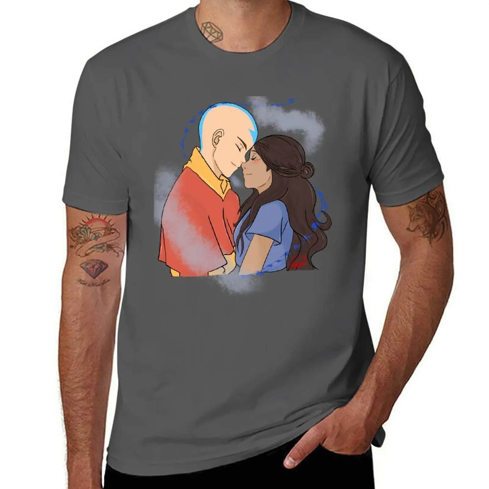 

Aang and katara T-Shirt t shirts designer man t shirt heavy cotton T-Shirt