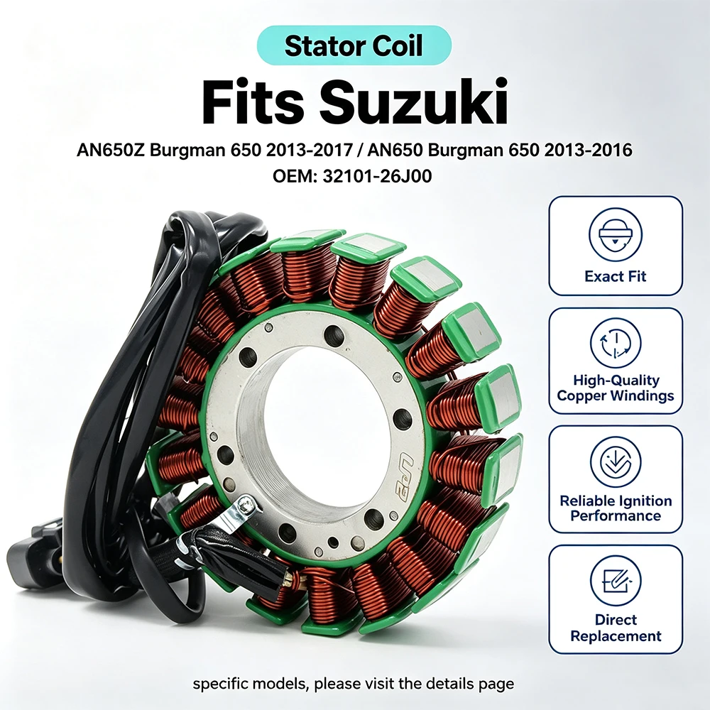 Motorcycle Ignition Coil Stator For Suzuki AN650Z Burgman 650 2013-2017 AN650 Burgman 650 2013-2016 OEM:32101-26J00 Stator Coil