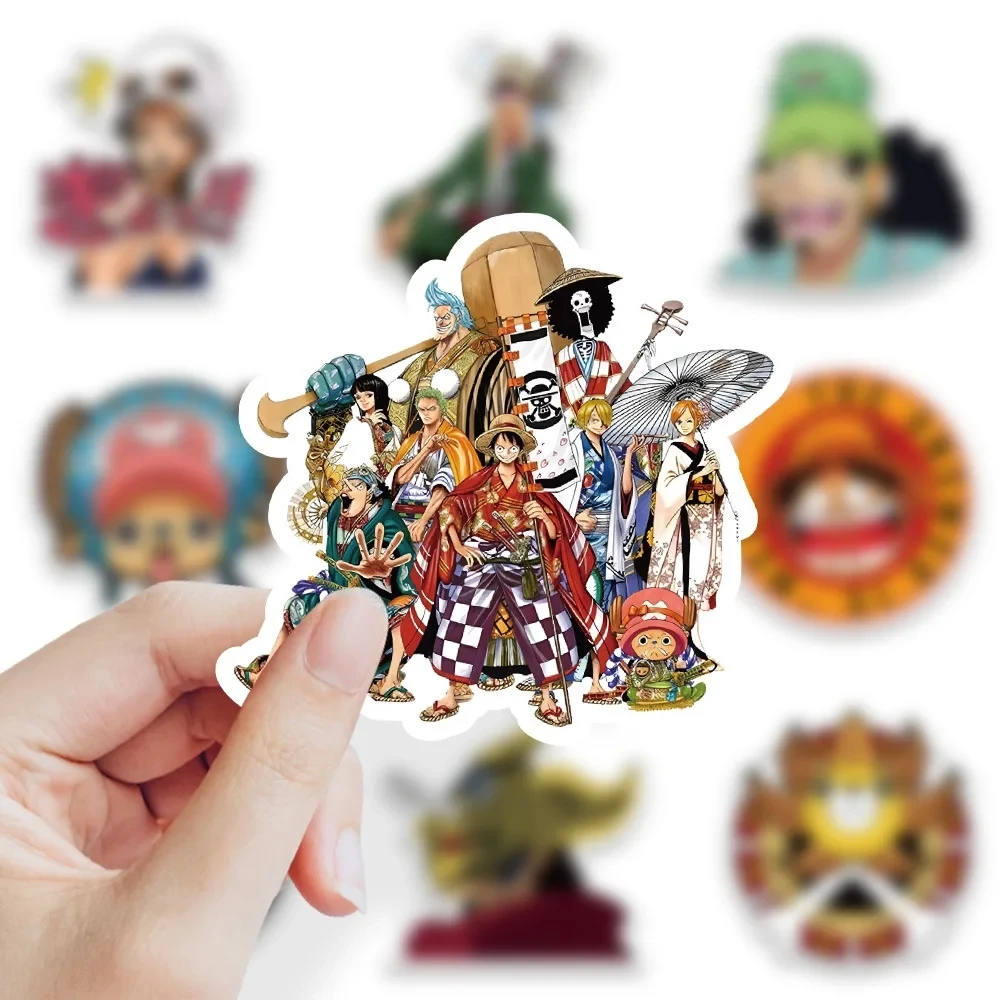 10/30/50pcs One Piece Stickers Anime Luffy Cartoon Decals Graffiti DIY Notebook Motorcycle Skateboard Phone Waterproof Kids Toys